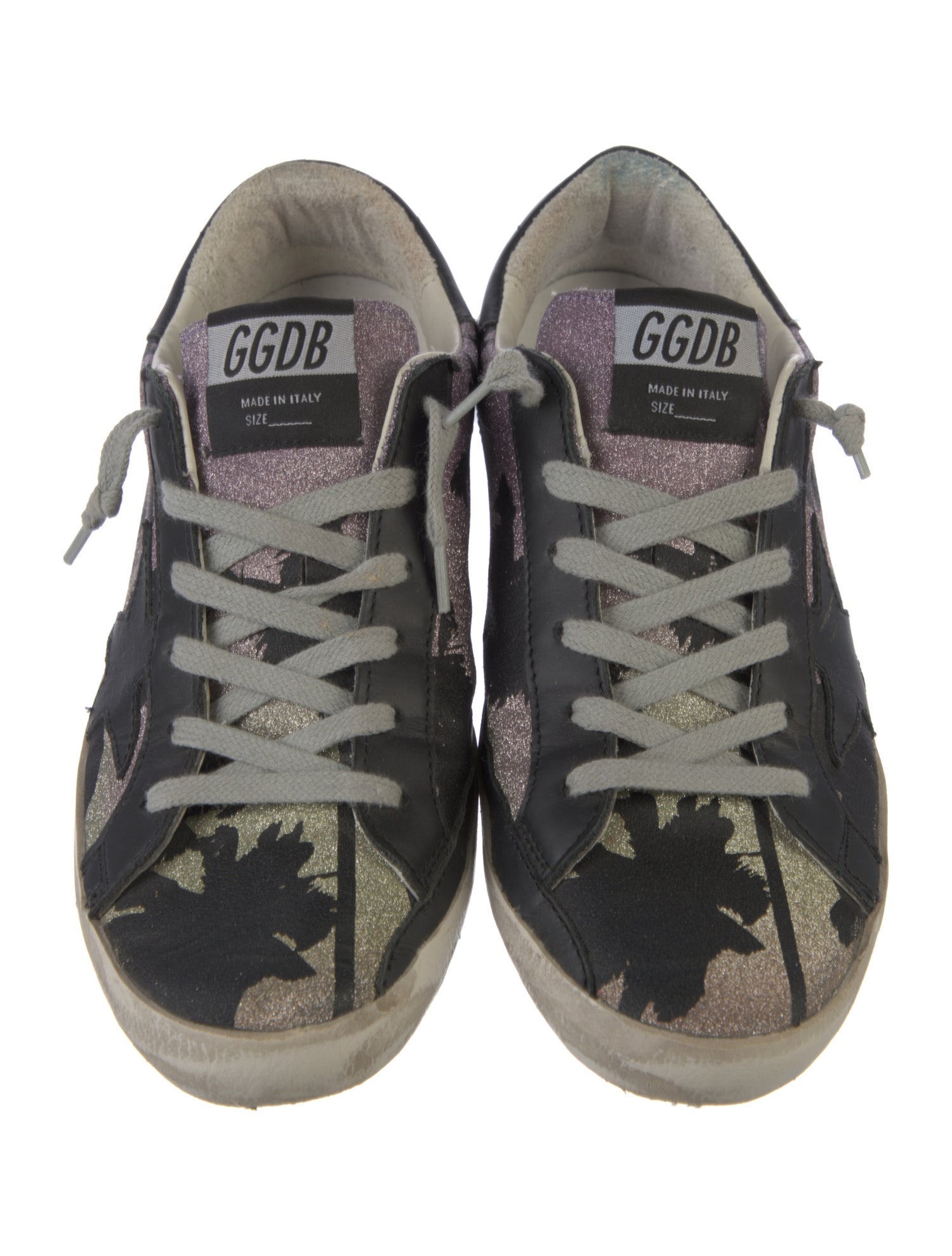 Golden Goose Leather Printed Sneakers